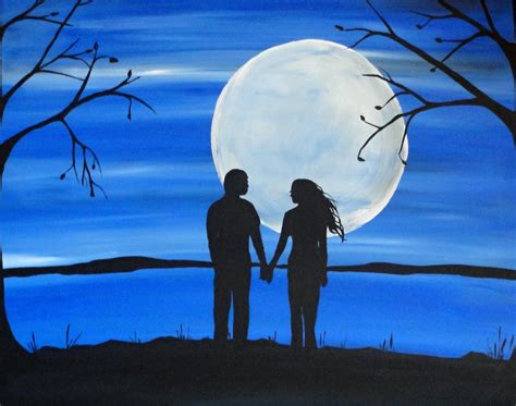 Together Always Romantic Painting For Sale Silhouette Painting