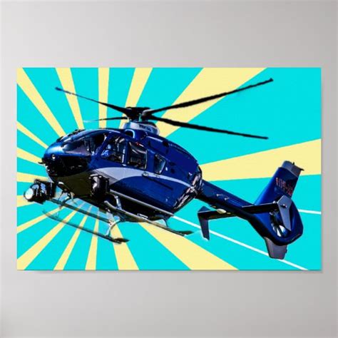 Blue Helicopter Poster