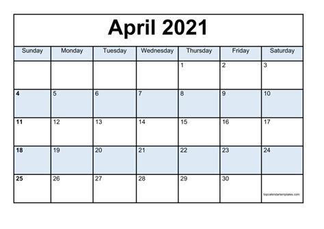 Just free download 2021 printable calendar as pdf format, open it in acrobat reader or another program that can display ☼ printable calendar 2021 word (docx): Blank April 2021 Calendar Template - Monthly Planner
