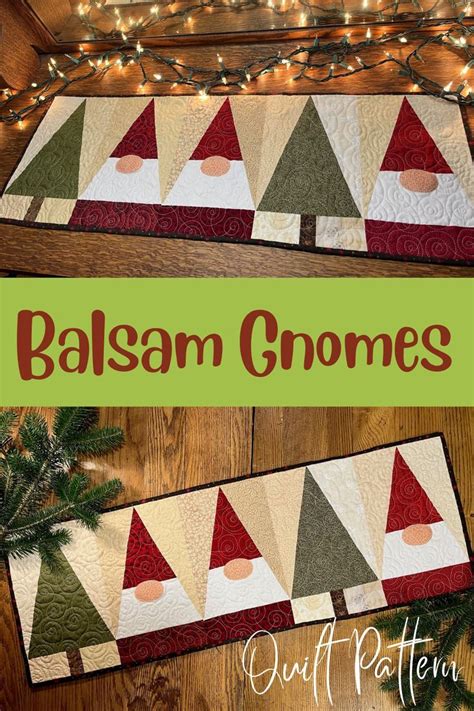 Balsam Gnomes Table Runner Quilt Christmas Crafts Sewing Christmas