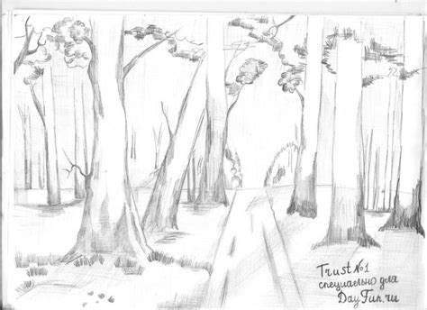 How To Draw A Forest Tree Drawing Arts