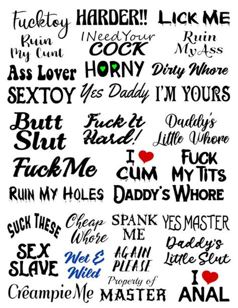 Kinky Temporary Tattoos For Adults Master Slave Bdsm Sex Etsy