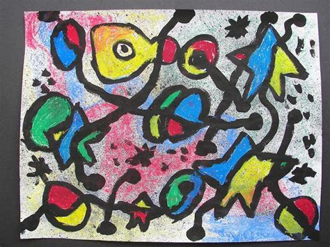Joan Miro Inspired Abstract Joan Miro Kids Art Projects