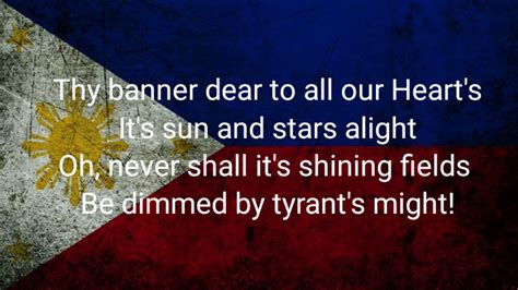 Philippines National Anthem English Version With Lyrics Youtube