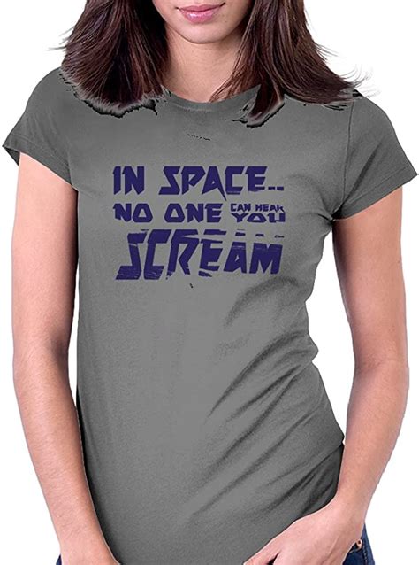 In Space No One Can Hear You Scream Womens Fitted T Shirt Black Medium Clothing