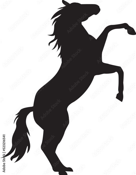 Jumping Black Horse Silhouette Vector Rearing Horse Cutout Vector