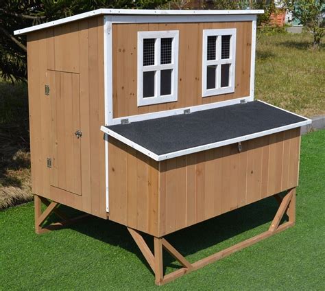 omitree new large wood chicken coop backyard hen house 4 8 chickens w 4 nesting box buy online