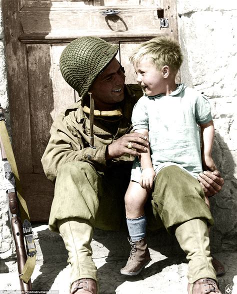 Striking Colourised Images Capture Children In Wartime Daily Mail Online