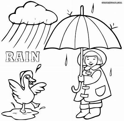 Rain Coloring Pages Colorings Nature