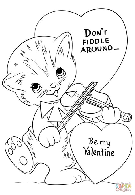 Dont Fiddle Around Be My Valentine Coloring Page Free Printable