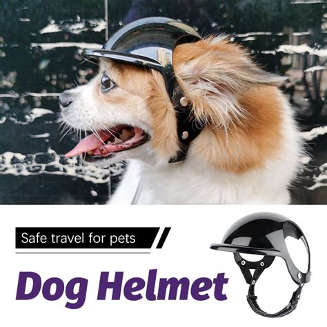 Pet Helmets Dog Cat Motorcycle Helmet With Ear Holes Adjustable Strap