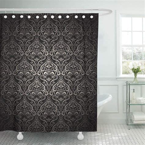Pknmt Antique Damask Classic Pattern Style Black And Beige Baroque