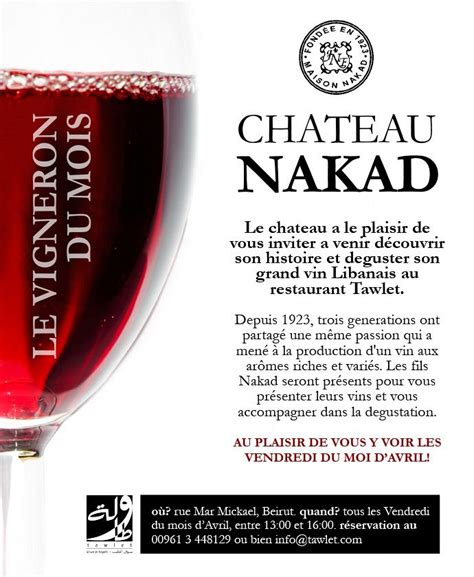 Wine Of The Month At Tawlet Chateau Nakad Lebtivity