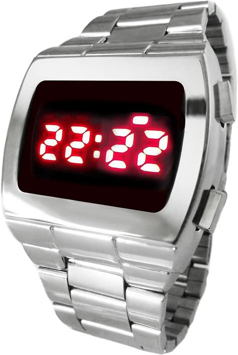 Reloj Led Rojo Pantalla Digital Multifunción Tx8 70s Retro Cromo Reloj