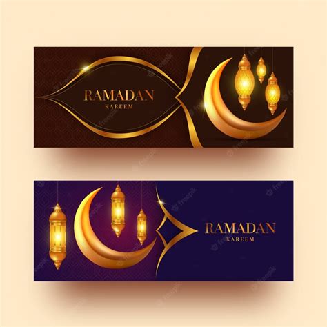 Premium Vector Realistic Ramadan Banners