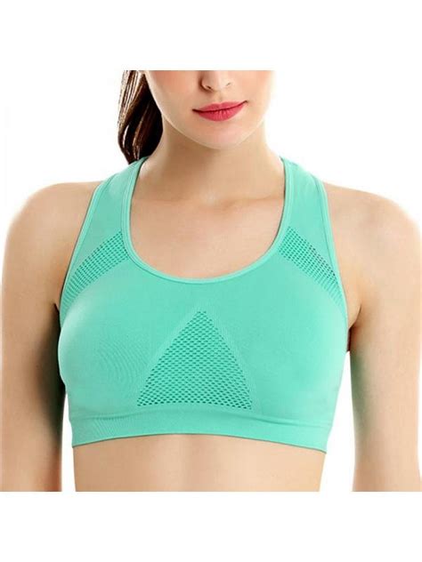 Womens Seamless Racerback Sports Bra High Impact Support Yoga Gym Workout Fitness