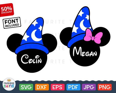 Mickey Magician Sorcerer Hat Svg Cut File Minnie Wizard Etsy