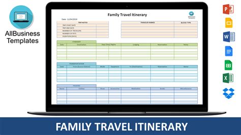 Vacation Itinerary Template Excel
