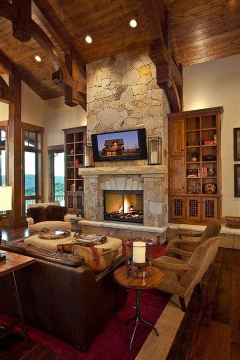 36 Stunning Lodge Living Room Decor Ideas Hmdcrtn
