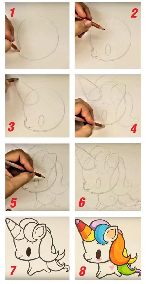 Como Dibujar Un Unicornio Paso A Paso Kawaii Dibujos Para Ni Os Y Ni As Cosas Para Ni Os Y Ni As