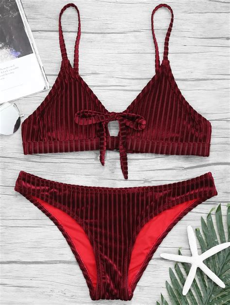 Velvet Bikini Swimsuit Women 2018 Swimwear Brazilian Bikini Push Up