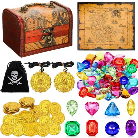 Pcs Pirate Treasure Chest Toy Kit Antique Big Treasure Chest Pirate