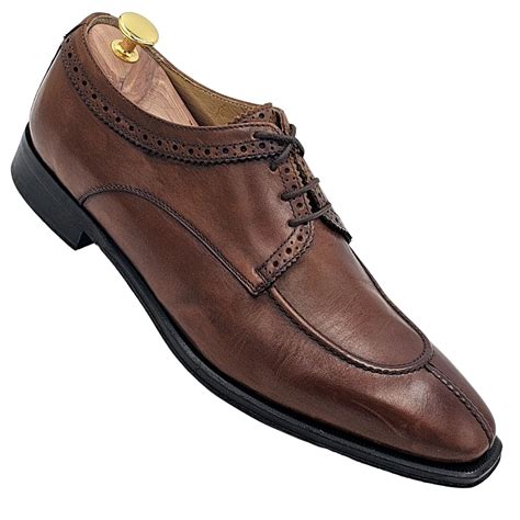 Italy Zelli Mens 95 Chesnut Brown Calfskin Leather Dress Shoe Split