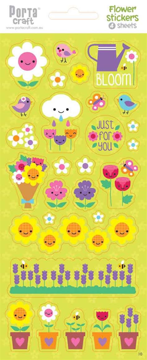Sticker Sheets 10 Flower Design A 4 Sheets Product 12815210a