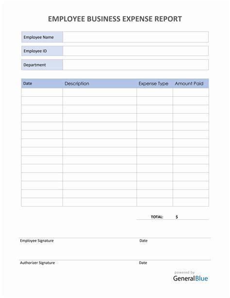 Free Printable Small Business Expense Forms