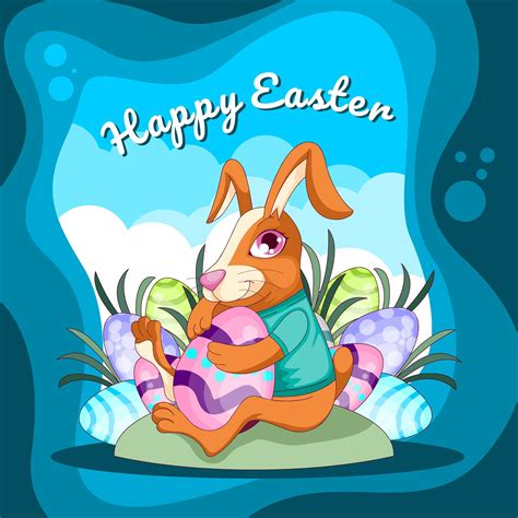 cartoon of happy easter rabbit 1953846 vector art at vecteezy