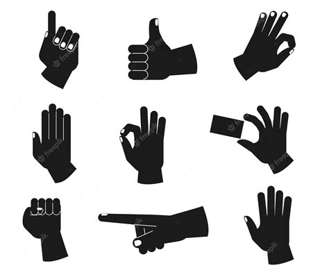Premium Vector Gesture Hand Silhouettes