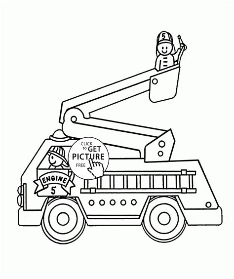 Fire Engine Truck Coloring Page For Kids Transportation Coloring