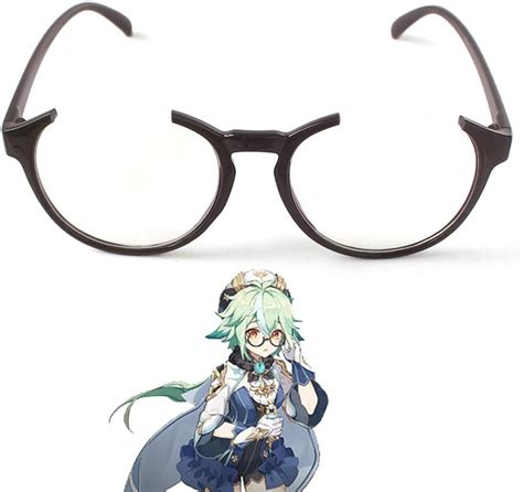 Genshin Impact Sucrose Cosplay Eyeglasses Anime Glasses Eyewear Costume Props A Classic Black
