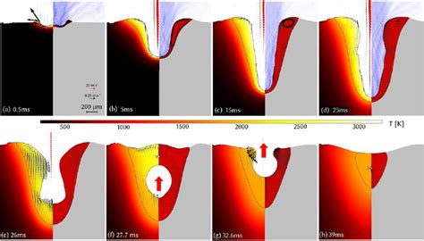 Melt Pool Shapes Temperature Field Left Velocity Vector Fields