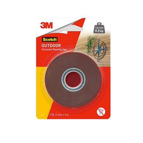 3m Scotch Outdoor Permanent Mounting Tape 21mm X 4m 1 Pcpack