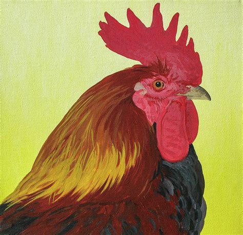 Rooster Head Painting By William Mclane Pixels
