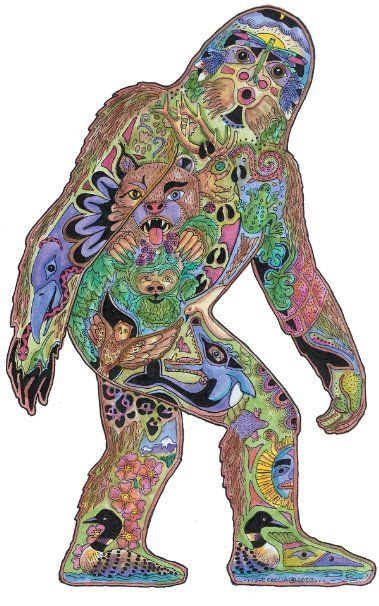 Stoke your child's imagination with fun myths and stories about sasquatch sightings as she has a blast adding color to this furry giant. Northwest Art Mall EA-9493 Sasquatch Print by Artist Sue ...