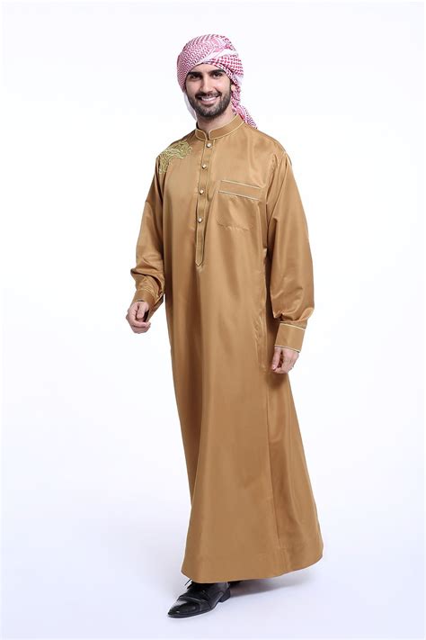 2018 Shanel Men Saudi Thobe Islamic Muslim Clothing Arab Male People