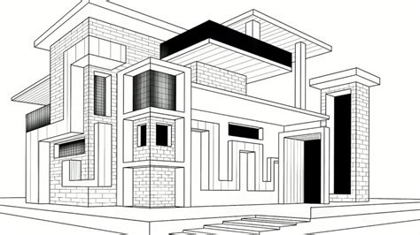House Building Drawing Free Download On Clipartmag