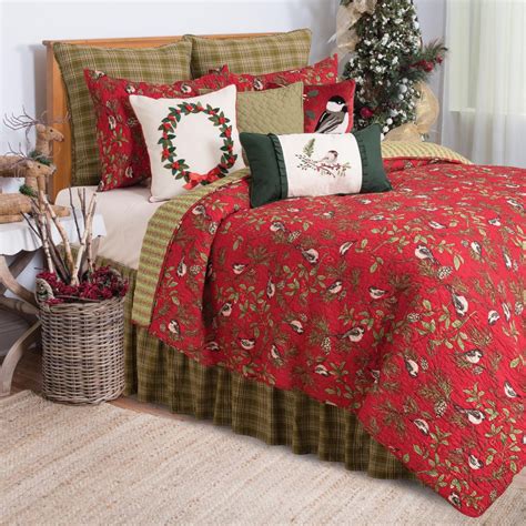 Chickadee Red Quilt Set By Candf Home Pauls Home Fashions