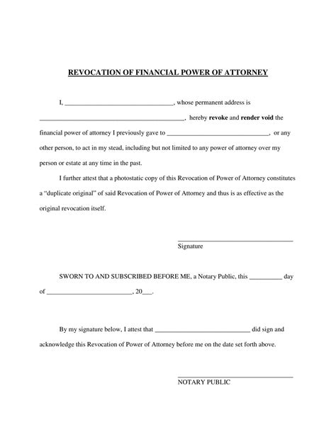 Free Fillable Revocation Power Of Attorney Form Pdf Templates