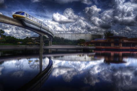 Wallpaper World Reflection Train Epcot Disney Explore Monorail