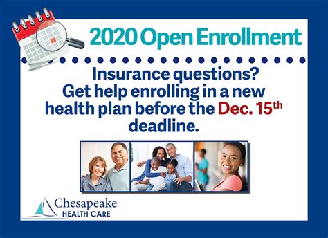 Obtain health coverage outside of open enrollment if you have experienced a life changing event, included in the list on this page. Free Open Enrollment Event | Chesapeake Healthcare Doctors MD Eastern Shore