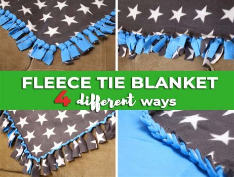 How To Make A No Sew Fleece Tie Blanket 4 Different Ways To Tie ⋆