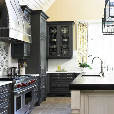 Stunning Charcoal Gray Almost Black Color Of Kitchen Cabinets Inspired