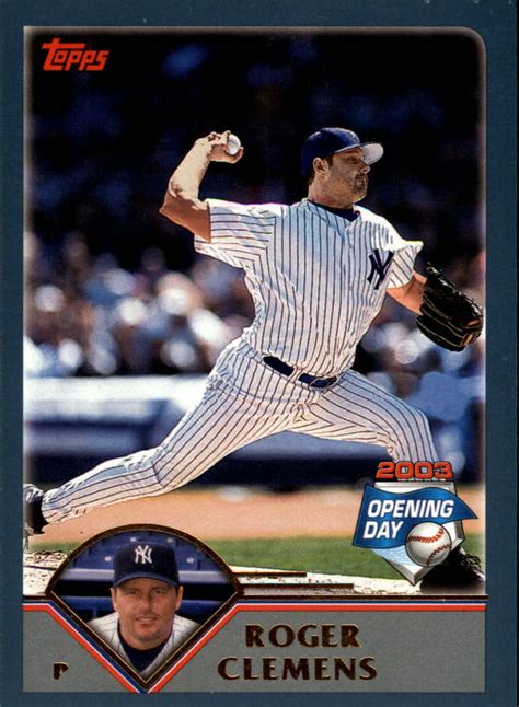 2003 Topps Opening Day 65 Roger Clemens Nm Mt