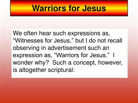Ppt Warriors For Jesus Powerpoint Presentation Free Download Id170294