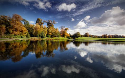 Wallpaper Sunlight Landscape Lake Water Nature Reflection Sky