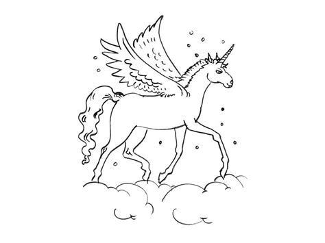 Coloriage Licorne Avec Ailes