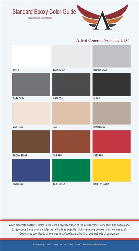 Color Charts And Docs Allied Concrete Systems Llc United States